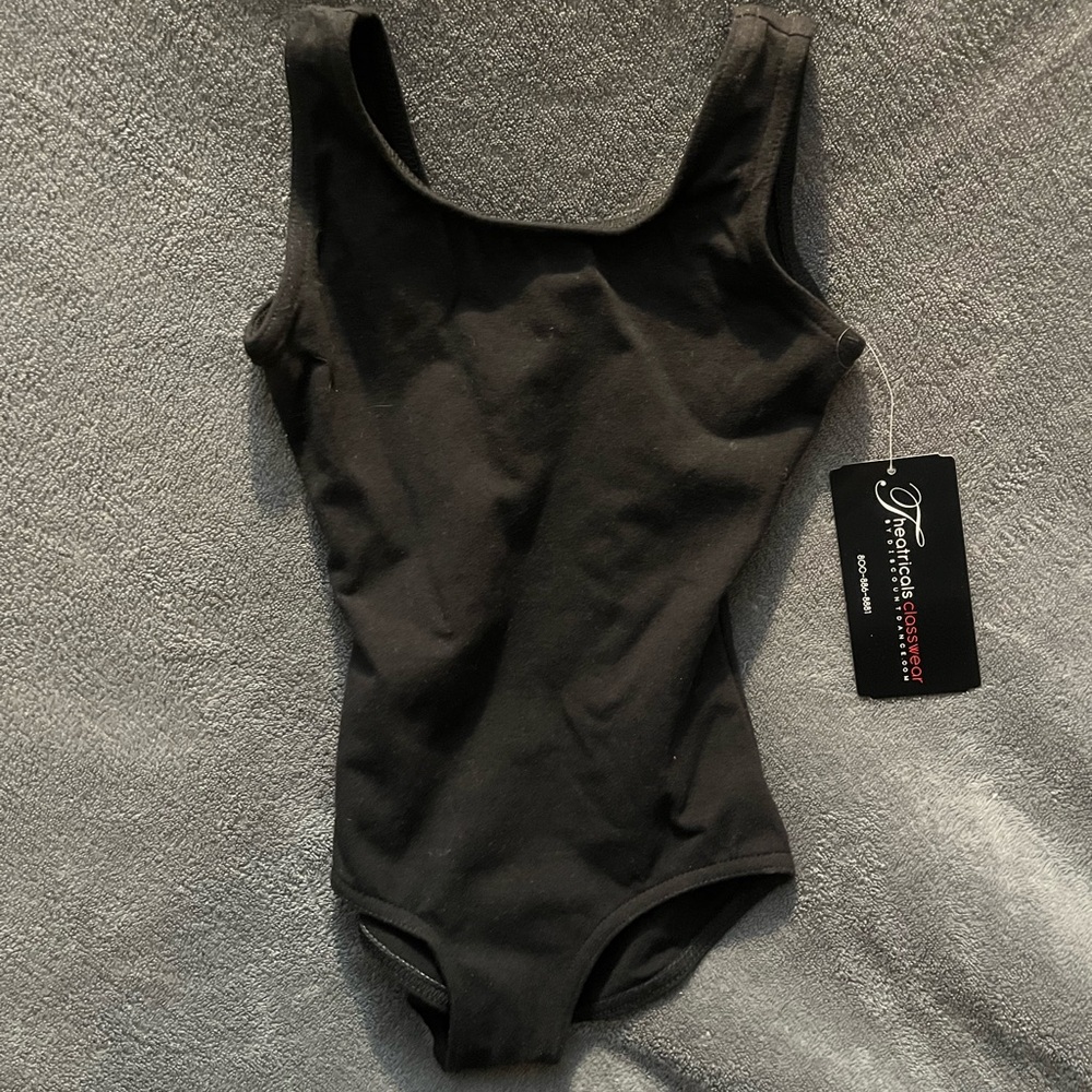 NWT Black Child's One-Piece Tank Leotard by Theatricals Size Small